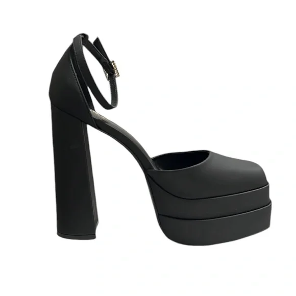 Aldo Black Ankle Strap Platform Pumps Size 8.5 - Picture 5 of 10